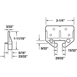 Prime-Line Plastic Center Guide Drawer Track Guide 2 pk