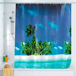 Wenko Palm Beach 72 in. H Shower Curtain W/Hooks PEVA