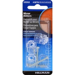 HILLMAN OOK Clear Holder Kit Mirror Holder 20 lb 4 pk