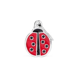 MyFamily Charms Black & Red Ladybug Metal Dog Pet Tags Medium