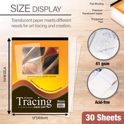 Bazic Products 9 in. W X 12 in. L Tracing Paper Pad 30 sheet
