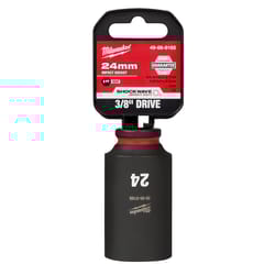 Milwaukee Shockwave 24 mm X 3/8 in. drive Metric 6 Point Deep Impact Socket 1 pc