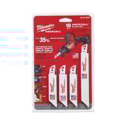 Milwaukee M12 6 in. Bi-Metal HACKZALL Reciprocating Saw Blade Set Multi TPI 10 pk