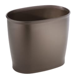 iDesign Kent 2 Black Plastic Oval Wastebasket