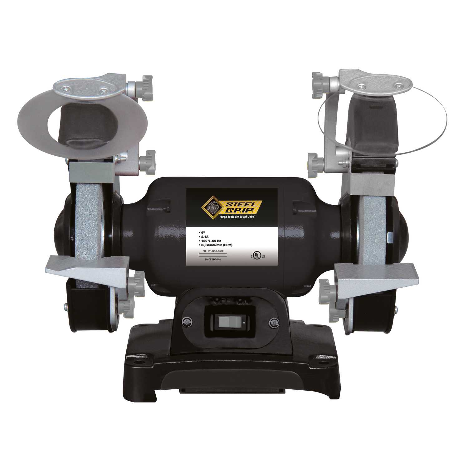 Steel Grip 6 in Bench Grinder 1 3 hp 2 1 amps 3450 rpm Steel Grip 6 in Bench Grinder 1 3 hp 2 1 amps 3450 rpm