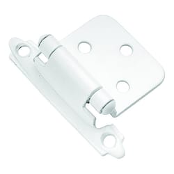 Hickory Hardware 1.94 in. W X 2.63 in. L White Steel Self-Closing Hinge 2 pk