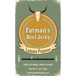 Fatmans Beef Jerky Lemon Pepper Beef Jerky 2 oz Packet