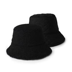 Britts Knits Apres-Ski Reversible Sherpa Bucket Hat Black One Size Fits Most