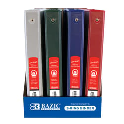 Bazic Products 1 in. W X 9.96 in. L 3-Ring Assorted View Binder