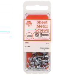 HILLMAN No. 10 Ga. X 1 in. L Slotted Hex Washer Head Sheet Metal Screws 8 pk