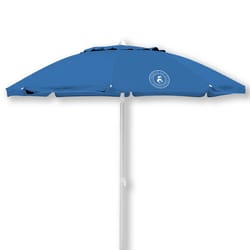 Caribbean Joe 84 in. Tiltable Blue Beach Umbrella