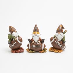 Gerson 5 in. Harvest Gnome on Football Fall Decor