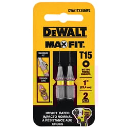 DeWalt Max Fit Torx #15 X 1 in. L Screwdriver Bit Set Steel 2 pk