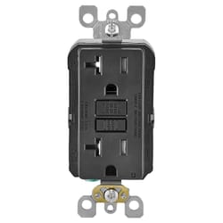 Leviton SmartlockPro 20 amps 125 V Duplex Black GFCI Outlet 5-20R 1 pk