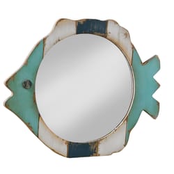 Tripar 20.5 in. H X 25.25 in. W Distressed Multicolored Wood Wall Mirror