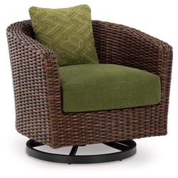 Signature Design by Ashley Horizon Hall Brown Aluminum Frame Swivel Lounge Chair Green