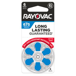 Rayovac Zinc Air 675 1.45 V Hearing Aid Battery 6 pk