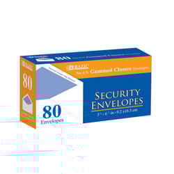 Bazic Products 3-5/8 in. W X 6-1/2 in. L No. 6 3/4 White Envelopes 80 pk