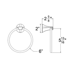 Huntington Brass Satin Brass Silver Towel Ring Brass