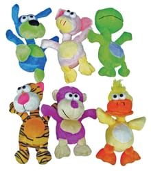Diggers Multicolored Skinny Neck Plush Dog Toy Large