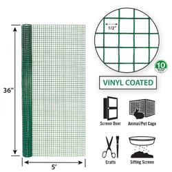 Garden Craft 36 in. H X 5 ft. L Steel Hardware Cloth 1/2 in.