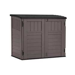 46 in. W x 24 in. D x 24 in. H Small Plastic Outdoor Storage Cabinet in  Coffee