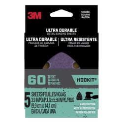 3M Ultra Durable 3.9 in. L X 5.6 in. W 60 Grit Ceramic Mouse Sandpaper 5 pk