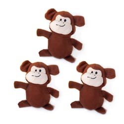 ZippyPaws Brown Plush Monkey Dog Toy 1 pk