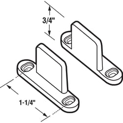 Prime-Line 1.25 in. D X 1.25 in. L Matte White Plastic Closet Door Guide 2 pc