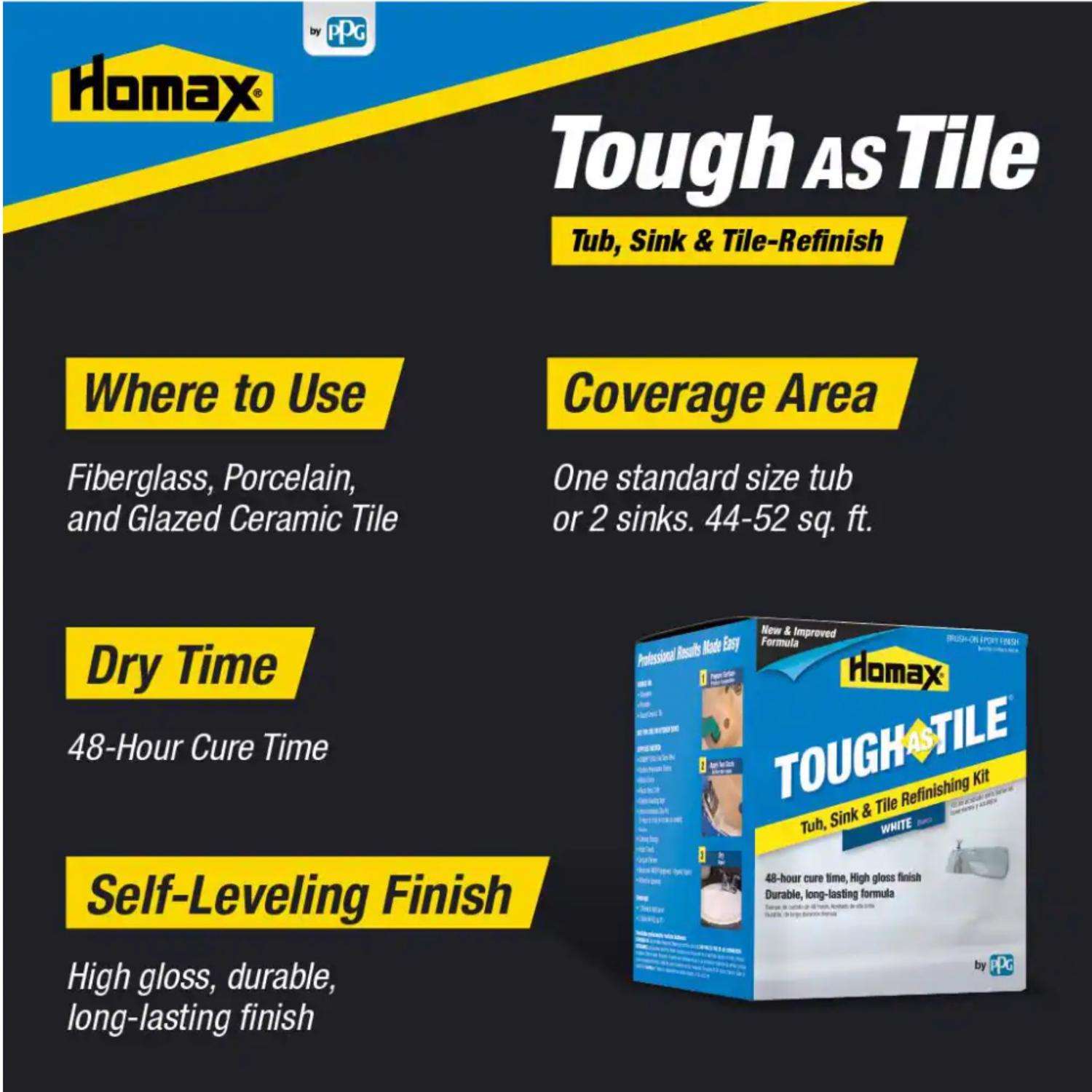 Homax Tough As Tile Epoxy Tub & Tile Finish White, 26 oz.