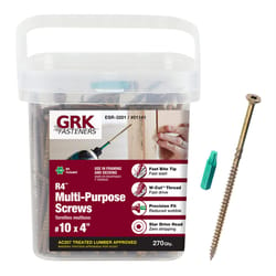 GRK Fasteners R4 No. 10 X 4 in. L Star Coated W-Cut Multi-Purpose Screws 270 pk