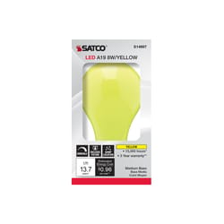 Satco A19 E26 (Medium) LED Bulb Yellow 60 W 1 pk