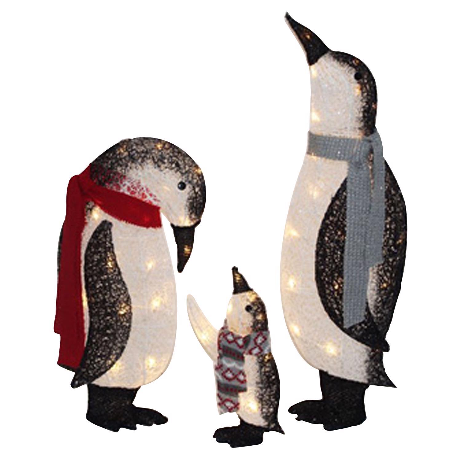 ペンギンd.i.a. Sienna LED Warm White Penguin Family 2.7 ft. Yard Decor Mfr