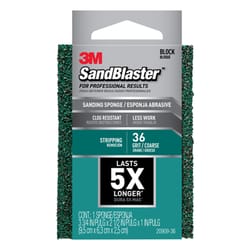 3M  SandBlaster   3-3/4 in. L x 2-1/2 in. W x 1 in.  36 Grit Coarse  Sanding Sponge 