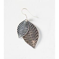 Matr Boomie Womens Sanctuary Leaf Silver Earrings