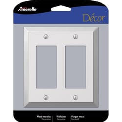 Amerelle Century Polished Chrome 2 gang Stamped Steel Decorator Wall Plate 1 pk