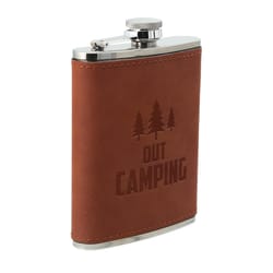 Pavilion Man Out Brown/Silver Stainless Steel/PU Leather Flask