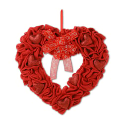 Glitzhome Valentine Heart Wreath Fabric 1 pc