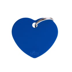 MyFamily Basic Blue Heart Aluminum Dog Pet Tags Large