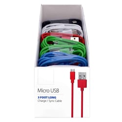 Blazing Voltz Micro to USB Cable 3 ft. Assorted