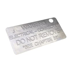 Sigma Engineered Solutions 0 in. D Aluminum Ground Code Tag For Grounding 1 pk