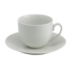 Harold Import White Porcelain Cup and Saucer Cup and Saucer 1 pk