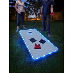 Brightz Toss Brightz Blue LED Cornhole Kit ABS Plastic/Polyurethane, Polyurethane, Iron, Electronics