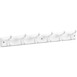 National Hardware 27 in. L White Wood White Hook Rack 1 pk