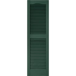 Builders Edge 52 in. H X 14.5 in. W Forest Green Louvered Vinyl Shutter 2 pk