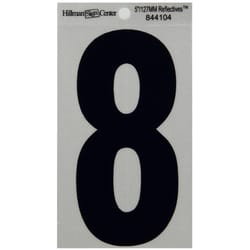 Hillman 5 in. Reflective Black Mylar Self-Adhesive Number 8 1 pc