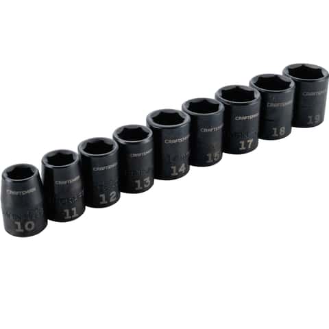 CRAFTSMAN 11-Piece Metric 3/8-in Drive 6-point Set Shallow Socket Set in  the Sockets & Socket Sets department at