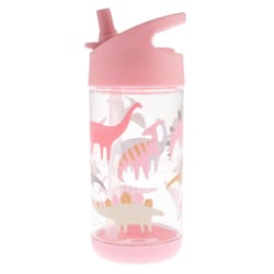 Stephen Joseph Flip Top 12 oz Pink BPA Free Dino Kids Water Bottle