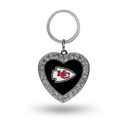 Rico NFL Kansas City Chiefs Rhinestone Heart Keychain Metal 1 pc