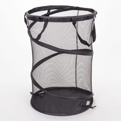 Household Essentials Black Nylon Collapsible Pop-up Laundry Hamper